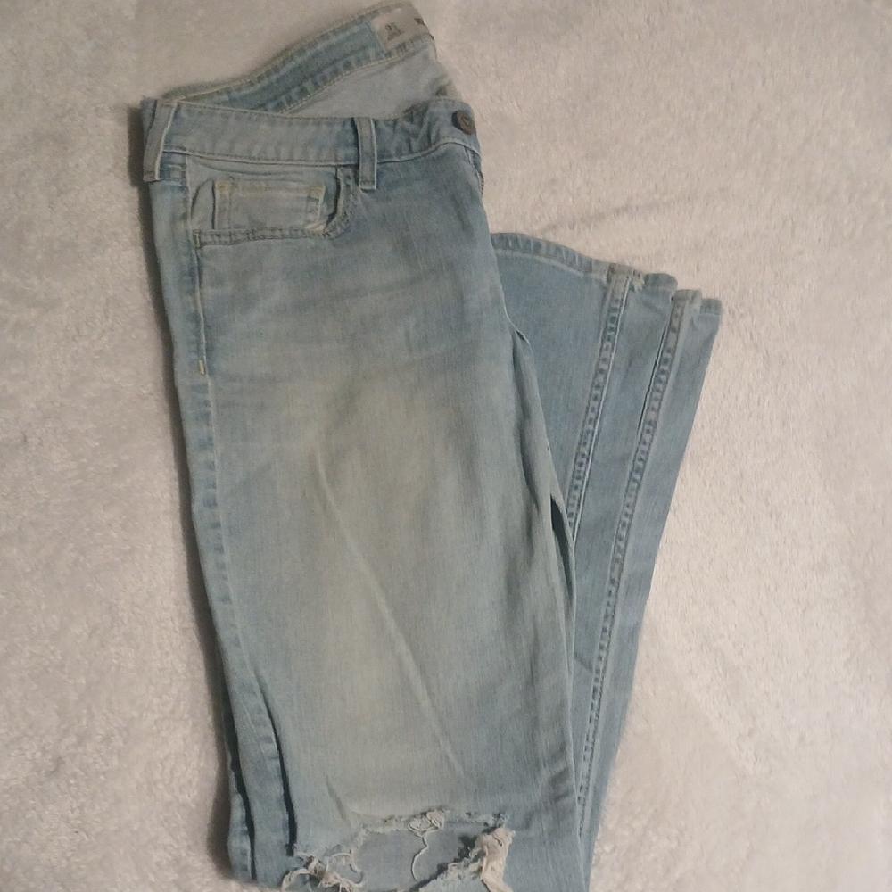 Hollister Light Blue Rippef Boyfriend Jeans